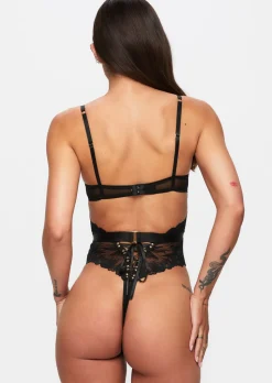 Radiant Desires Lace Crotchless Lingerie Body - Black