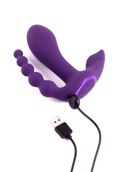 Remote Control 3 Way Clitoral G-Spot Anal Vibrator