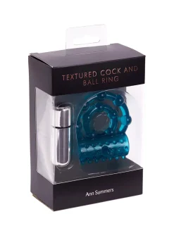 Ribbed Vibrating Cock & Ball Ring with Removable Bullet