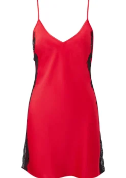 Rosalie Satin Chemise Lingerie - Red