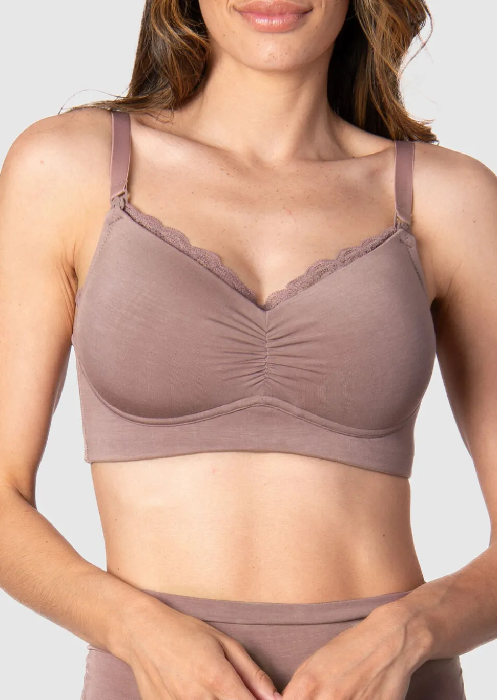 Serenity Bamboo Nursing Bra - Brown
