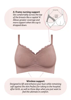Serenity Bamboo Nursing Bra - Brown