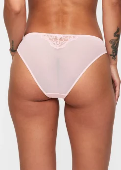 Sexy Lace Brazilian Knickers - Pale Pink