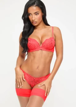Sexy Lace Brazilian Knickers - Coral