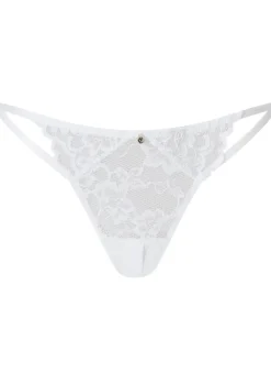 Sexy Lace Crotchless G-String - White