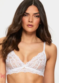 Sexy Lace Non Padded Bralette - White