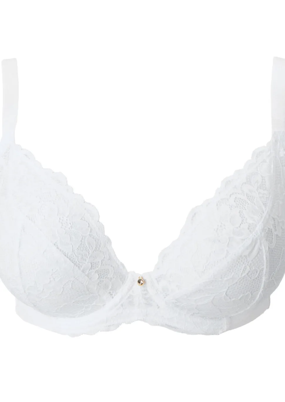 Sexy Lace Non Padded Fuller Bust Plunge Bra - Pack of 2 - White