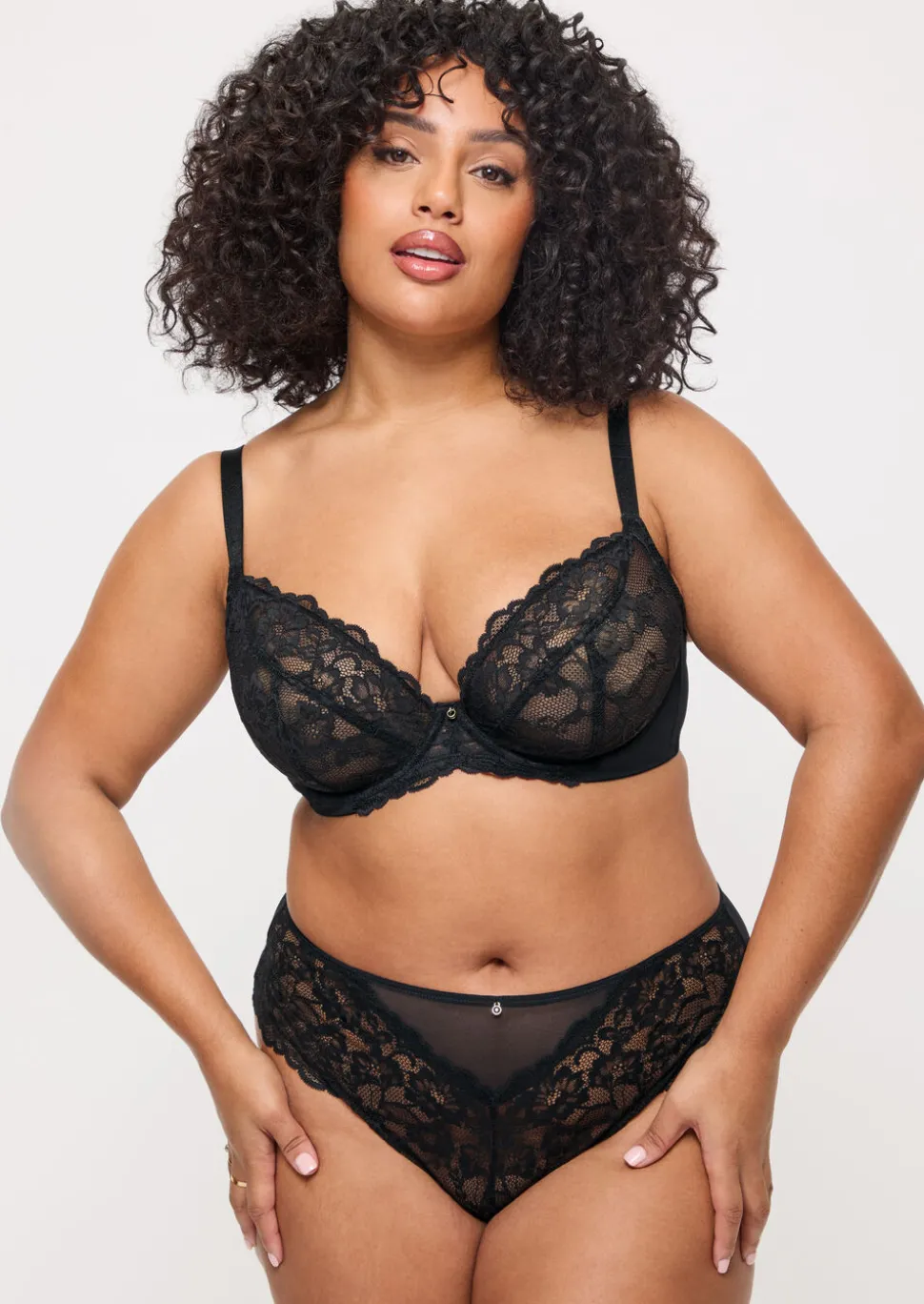Sexy Lace Non Padded Fuller Bust Plunge Bra - Pack of 2 - Black