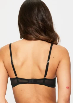 Sexy Lace Non Padded Plunge Bra - Black