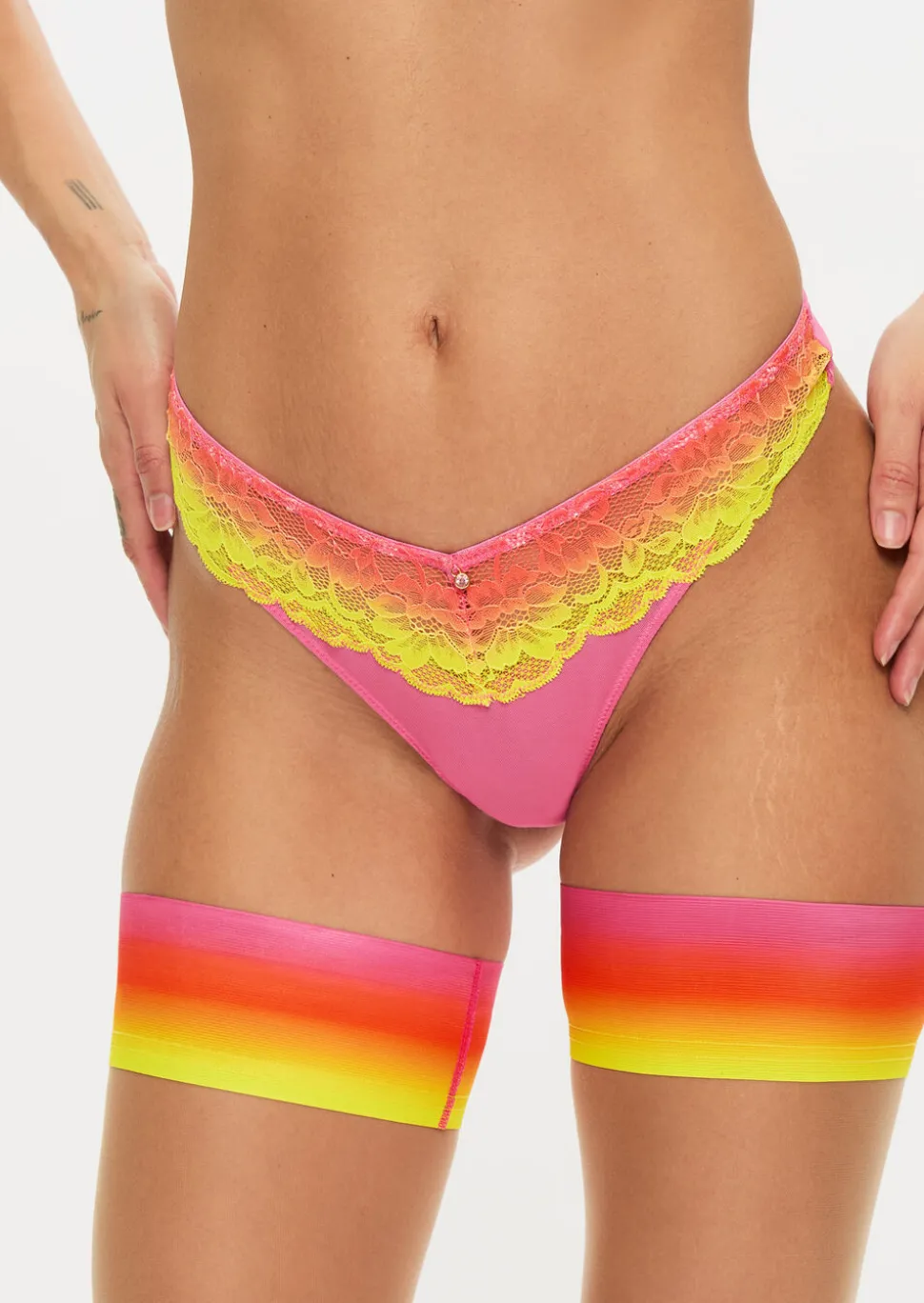 Sexy Lace Ombre Thong - Multi