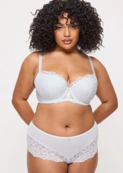 Sexy Lace Padded Balcony Bra - White