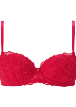 Sexy Lace Padded Boost Bra - Red