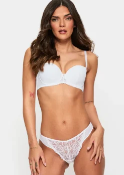 Sexy Lace Padded Multiway Bra - White