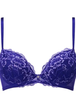 Sexy Lace Padded Plunge Bra - Dark Purple