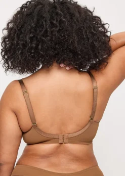 Sexy Lace Padded Plunge Bra - Nude 03