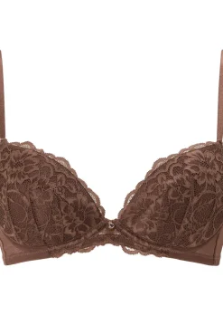 Sexy Lace Padded Plunge Bra - Nude 04