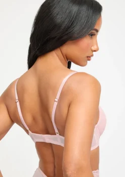 Sexy Lace Padded Plunge Bra - Pack of 2 - White/Blush