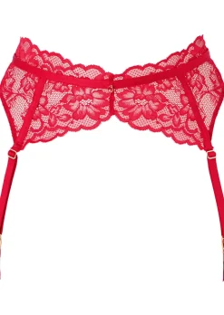 Sexy Lace Suspender Belt - Red