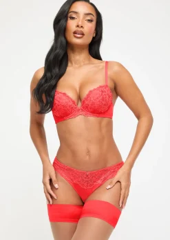Sexy Lace Thong - Coral