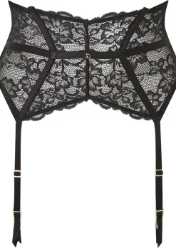 Sexy Lace Waspie Suspender - Black