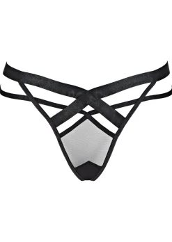 Shadow Crotchless Lingerie 3 Piece Set - Black