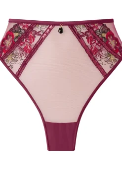 Shimmering High Waist Brazilian - Dark Red