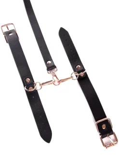 Signature Faux Leather Handcuffs with Lead