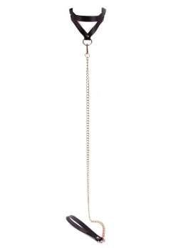 Signature Faux Leather Strappy Collar & Lead