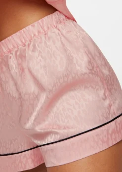 Signature Satin Pyjama Shirt & Shorts Set - Pale Pink