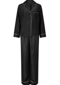 Signature Satin Pyjama Shirt & Trousers Set - Black