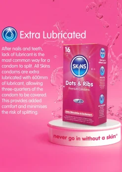 Skins Condoms Dots & Ribs 16 Pack