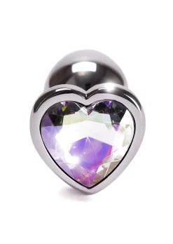 Small Jewelled Heart Metal Butt Plug
