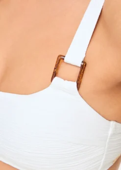 Swim Crinkle Bikini Top - White