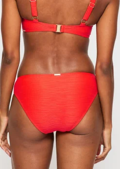 Swim Crinkle High Leg Bikini Bottom - Bright Orange