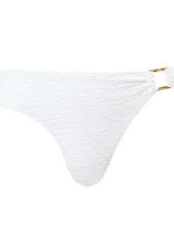Swim Crinkle High Leg Bikini Bottom - White