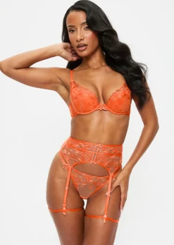 Tangerine Dream Padded Plunge Bra - Bright Orange
