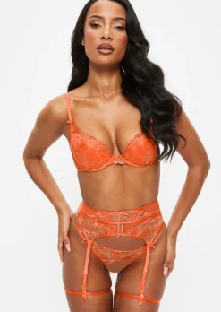 Tangerine Dream Suspender Belt - Bright Orange