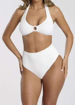 Textured Ring Bikini Top - White
