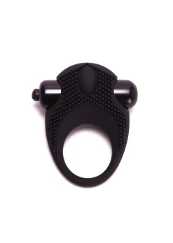 Textured Silicone Vibrating Cock Ring with Removable Bullet