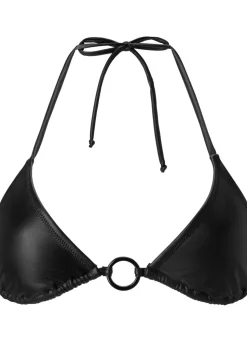Triangle PU Bikini Top - Black