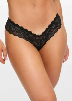 Triple Threat Lace Crotchless Thong - Pack of 3 - Multi