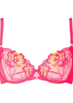 Tropical Oasis Non Padded Plunge Bra - Bright Pink