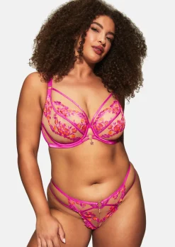 Tropical Tease Non Padded Fuller Bust Plunge Bra - Bright Pink