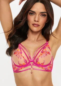 Tropical Tease Non Padded Plunge Bra - Bright Pink