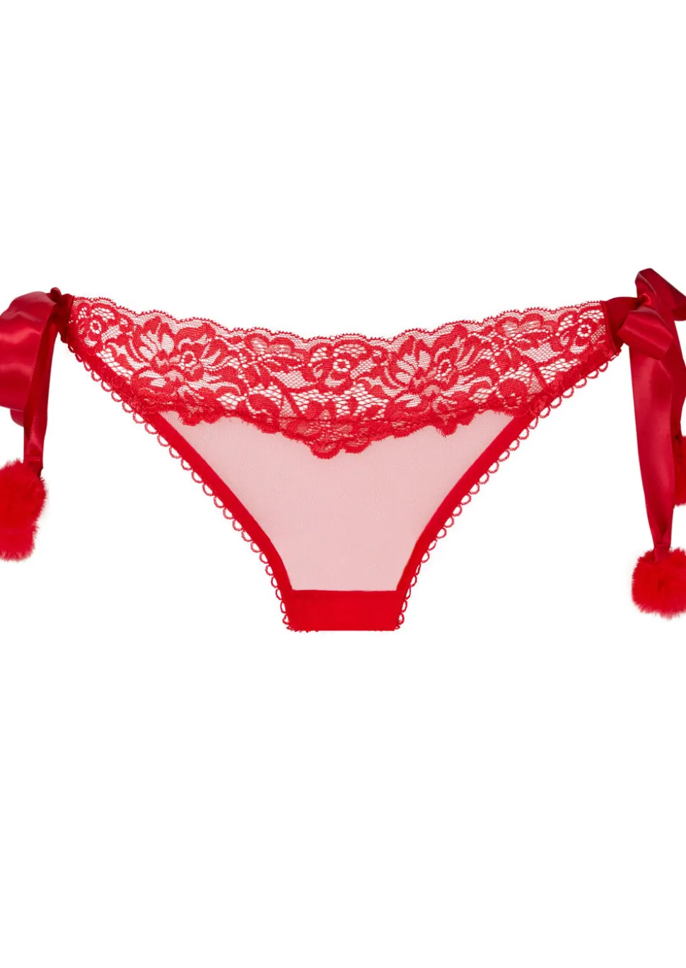 Undress Me Lace Tie Side Brazilian Knickers - Red