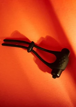 Vibrating Adjustable Silicone Cock Ring with Removable Bullet