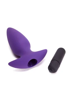 Vibrating Silicone Butt Plug with Removable Bullet