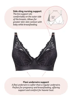 Warrior Plunge Nursing Bra - Black