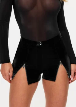 Wild Allure PU Short with Zip Detail - Black