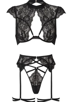 Zayna Crotchless Set - Black